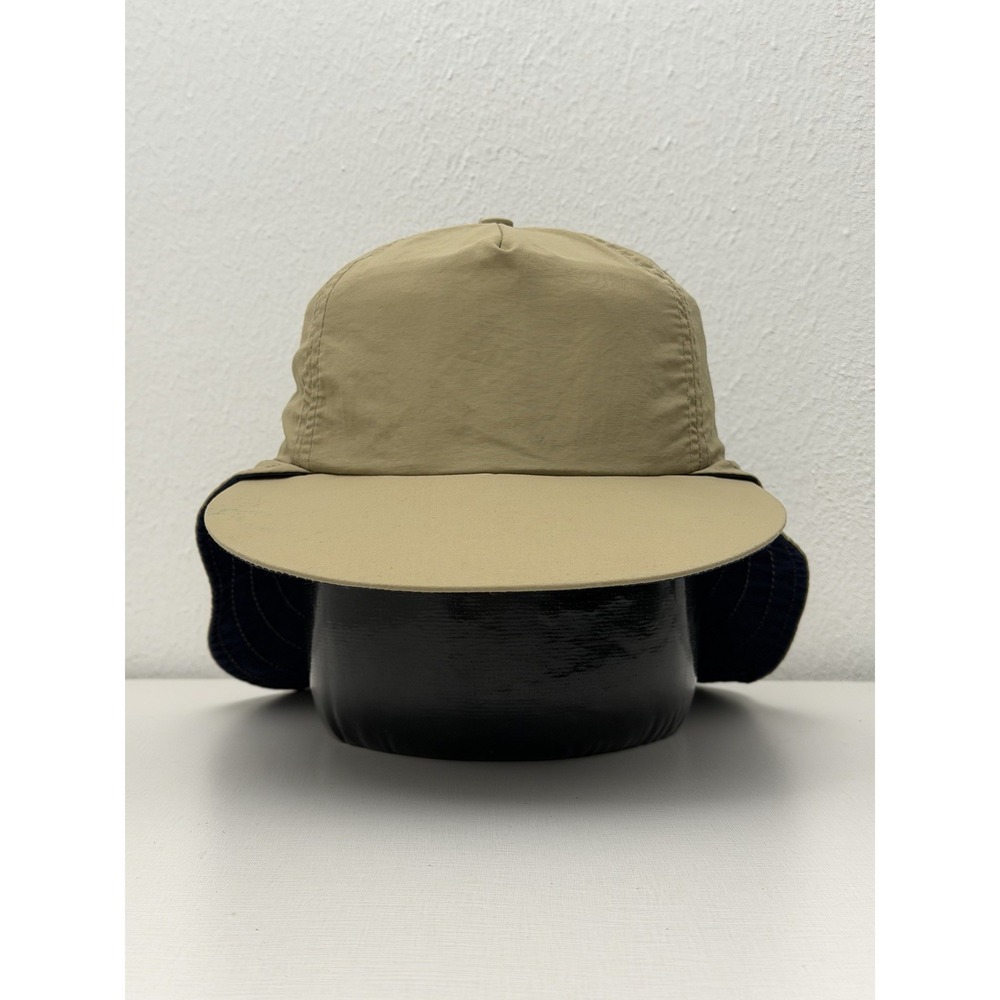 Vtg 90s Columbia Sportswear Hat Mens M Khaki Long Bill Neck Ear Cover Made n USA